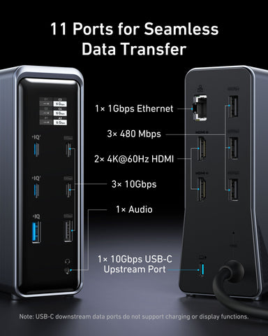 Prime Charging Docking Station (14-in-1, Dual Display, 160W)